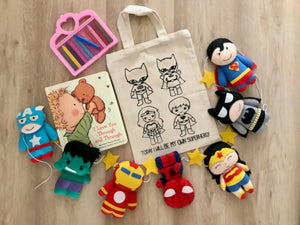 D.I.Y Colouring Little Superhero Tote Bag