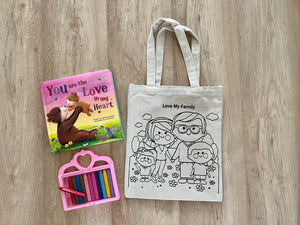 D.I.Y Colouring Love my Family Tote Bag