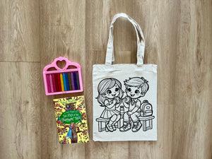 DIY Colouring Best Friends Tote Bag