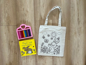 DIY Colouring Bunny Rabbit Tote Bag