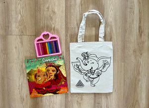 DIY Colouring Dancing Ganesha  Tote Bag