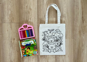 DIY Colouring Jungle Safari Tote Bag