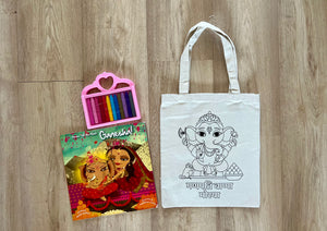 DIY Colouring Lord Ganesha Tote Bag