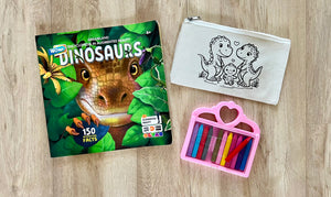 DIY Colouring Dinosaur Family Pouch