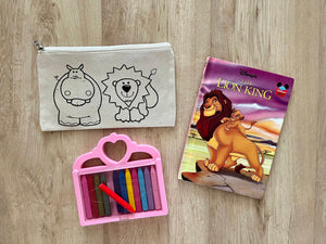 D.I.Y Colouring Lion Hippo Pouch