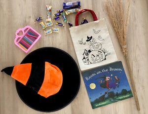 Halloween Wizard Hat + DIY Colouring Trick or Treat Bag