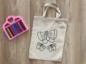 D.I.Y Colouring Pretty Butterfly Tote Bag