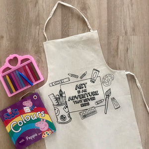 D.I.Y Colouring 'Art is an adventure that never ends' Apron