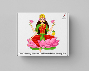 DIY Colouring Wooden Goddess Lakshmi Activity Box
