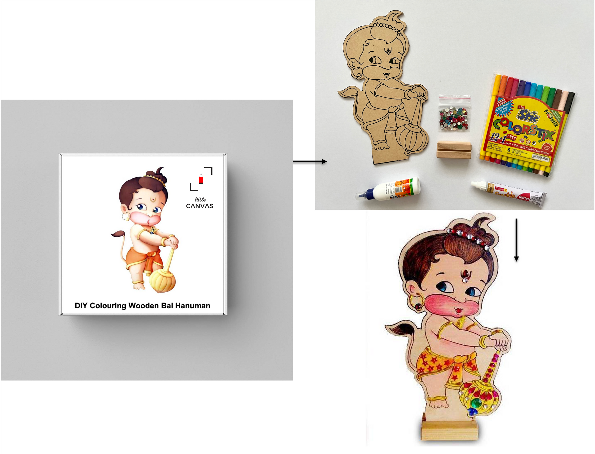 DIY Colouring Wooden Bal Hanuman Activity Box – Little Canvas