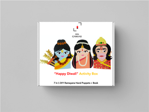 "Happy Diwali" Activity Box (7 in 1 DIY Ramayana Puppets+ Book)