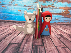 Little Red Riding Hood and Wolf Bookend